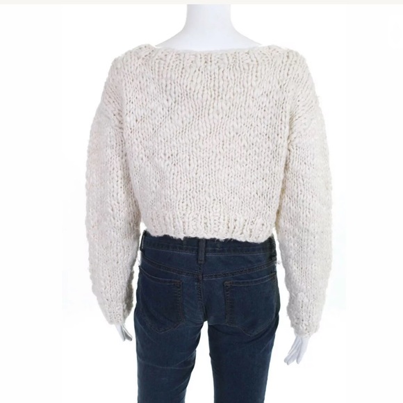 Zara chunky knit off white long sleeve sweater - Picture 3 of 5